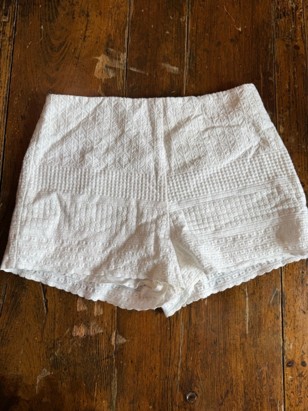 Free People White Textured High-Waist Knit Shorts Size 6 Never Worn